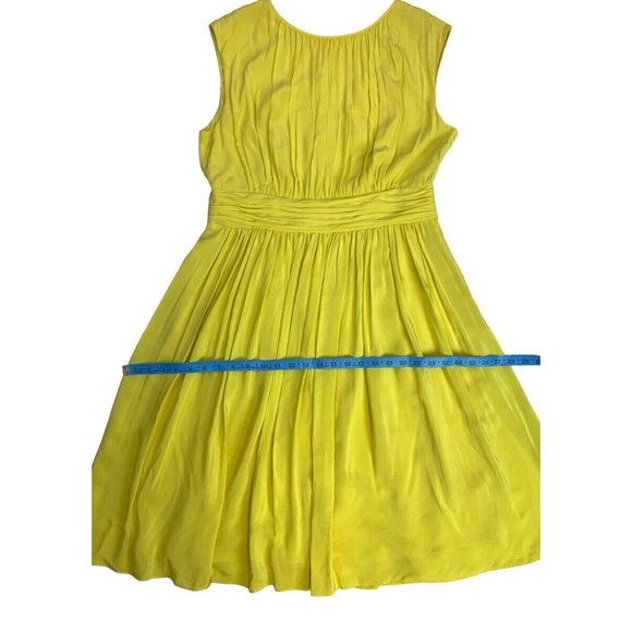 Boden Yellow Pleated Sheath Dress UK 16L US12L Knee Length NWT - Picture 8 of 12